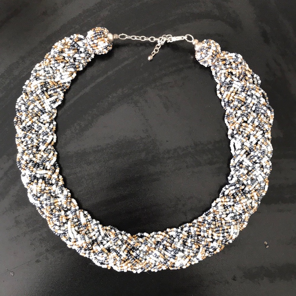 Multi colored blue and gold necklace  — never worn